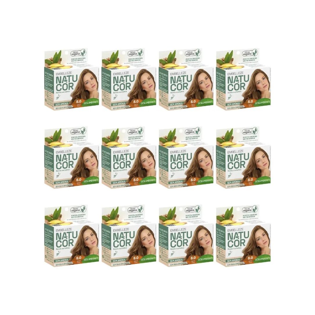 Coloraçao Natucor 8.0 Louro Claro - Kit C / 12un