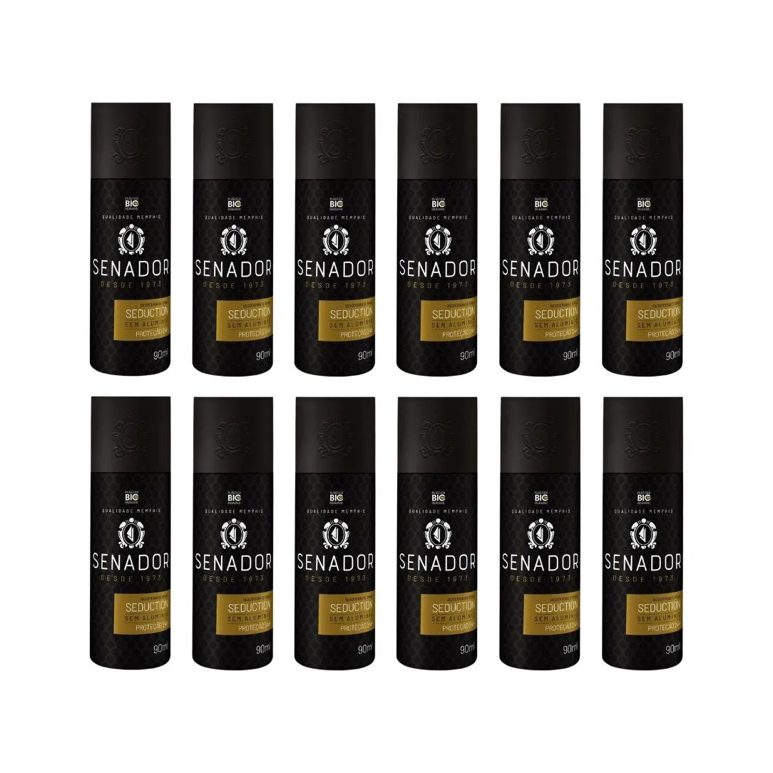 Desodorante Spray Senador Seduction 90ml - Kit C / 12un
