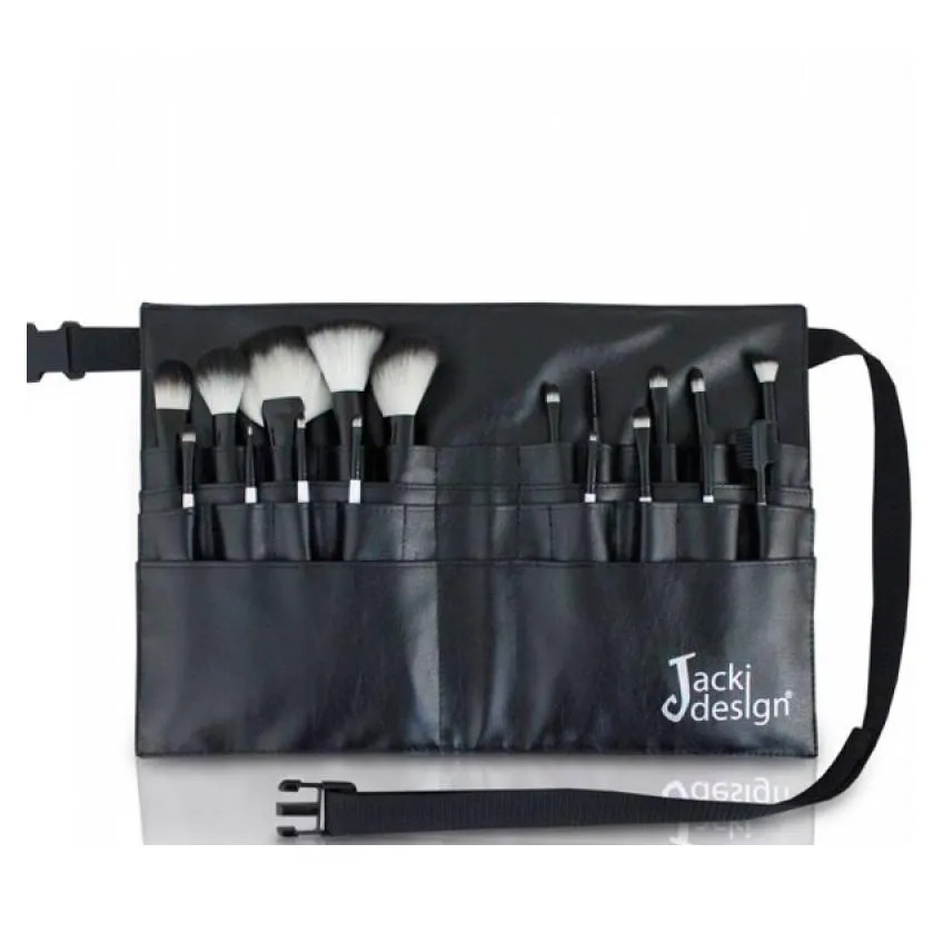 Kit com 18 Pincéis Profissionais E Cinto Jacki Design Fyd33016 Preto