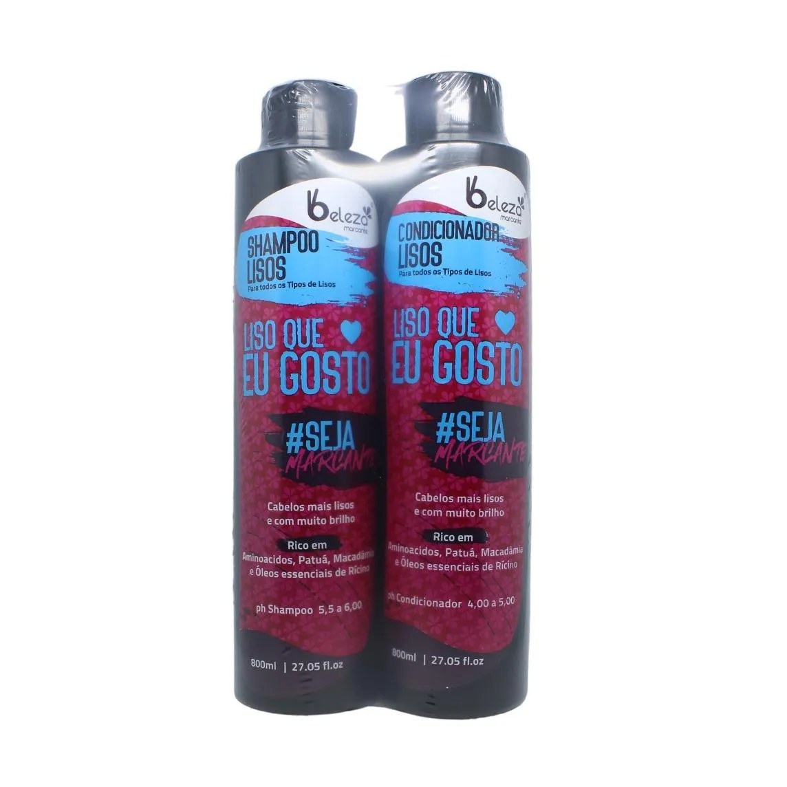 Kit Beleza Marcante Cabelos Lisos Shampoo Condicionador 800ml