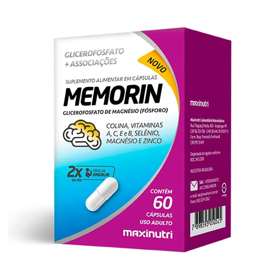 Memorin Fosforo + Vitaminas 60 Capsulas Maxinutri