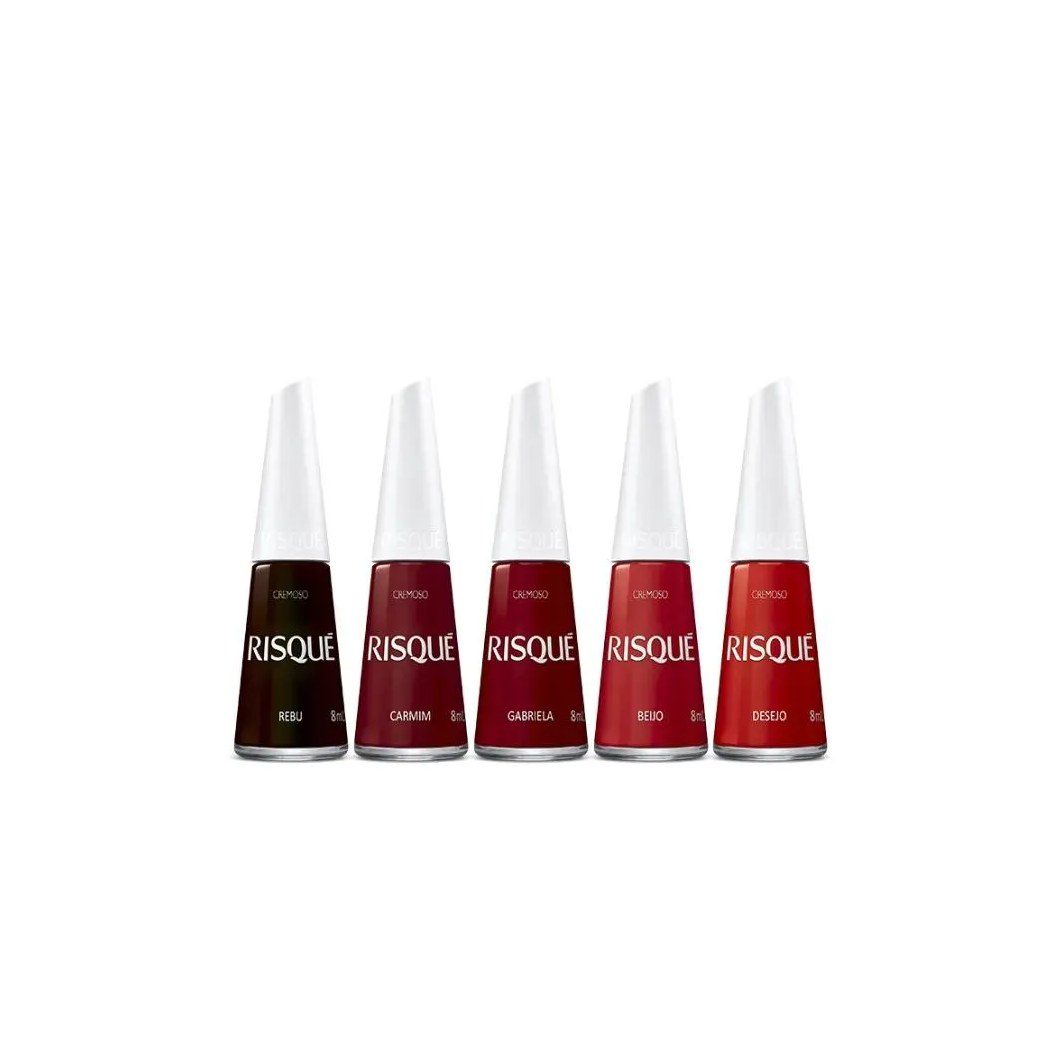 Kit Esmaltes Risqué Vermelhos (5 Unidades)