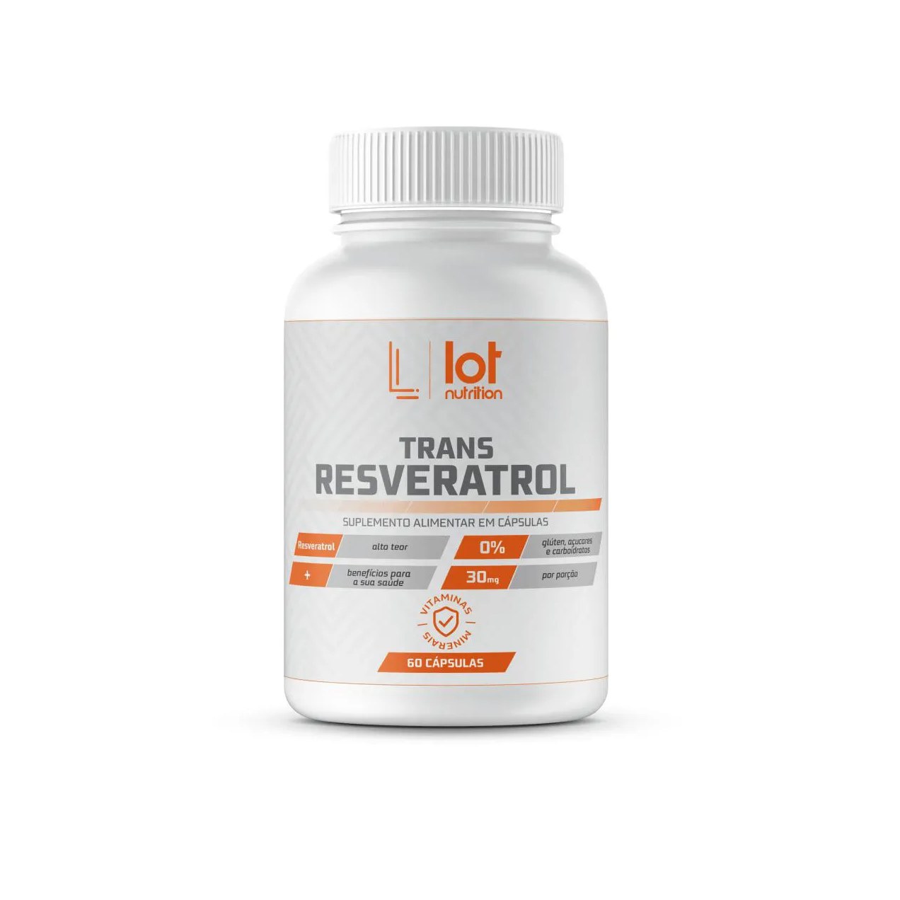 Trans Resveratrol 30mg 60 cápsulas Lot Nutrition