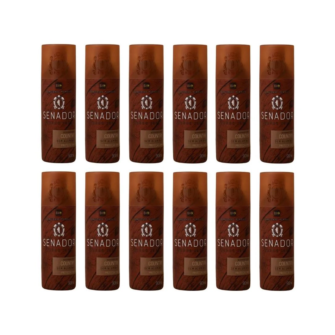 Desodorante Spray Senador Country 90ml - Kit C / 12un