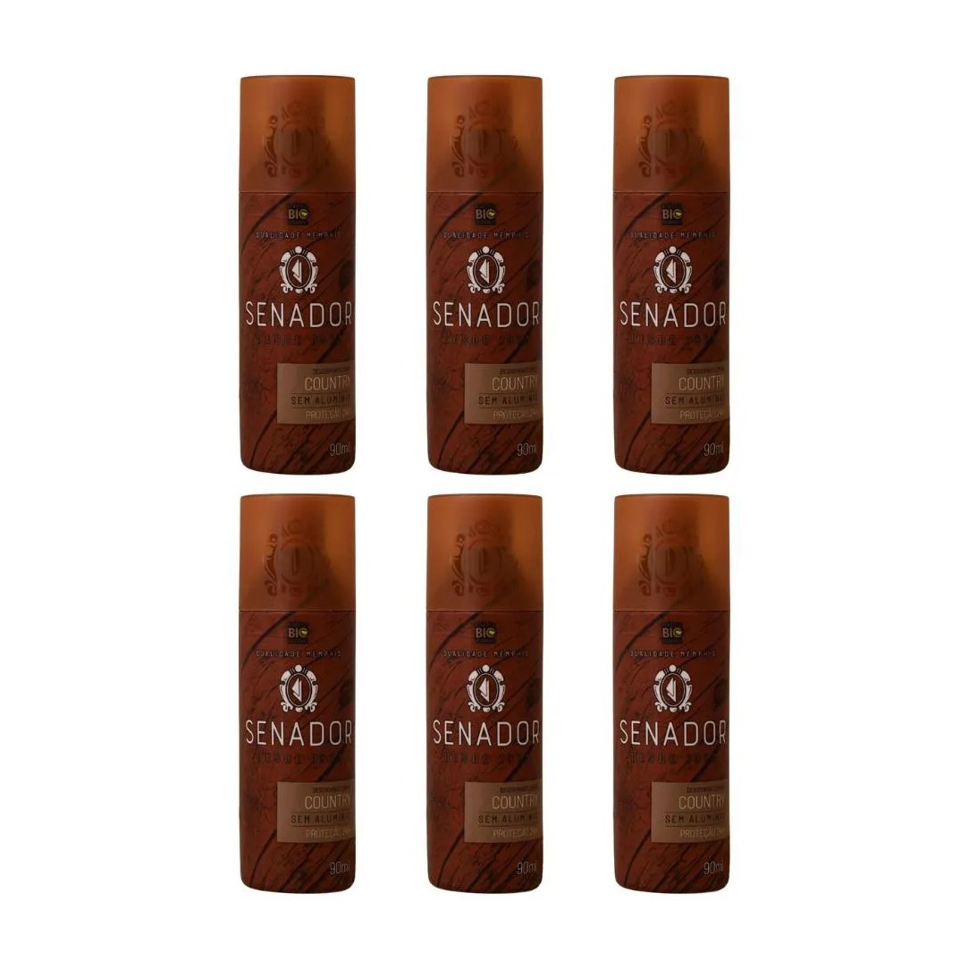 Desodorante Spray Senador Country 90ml - Kit C / 6un