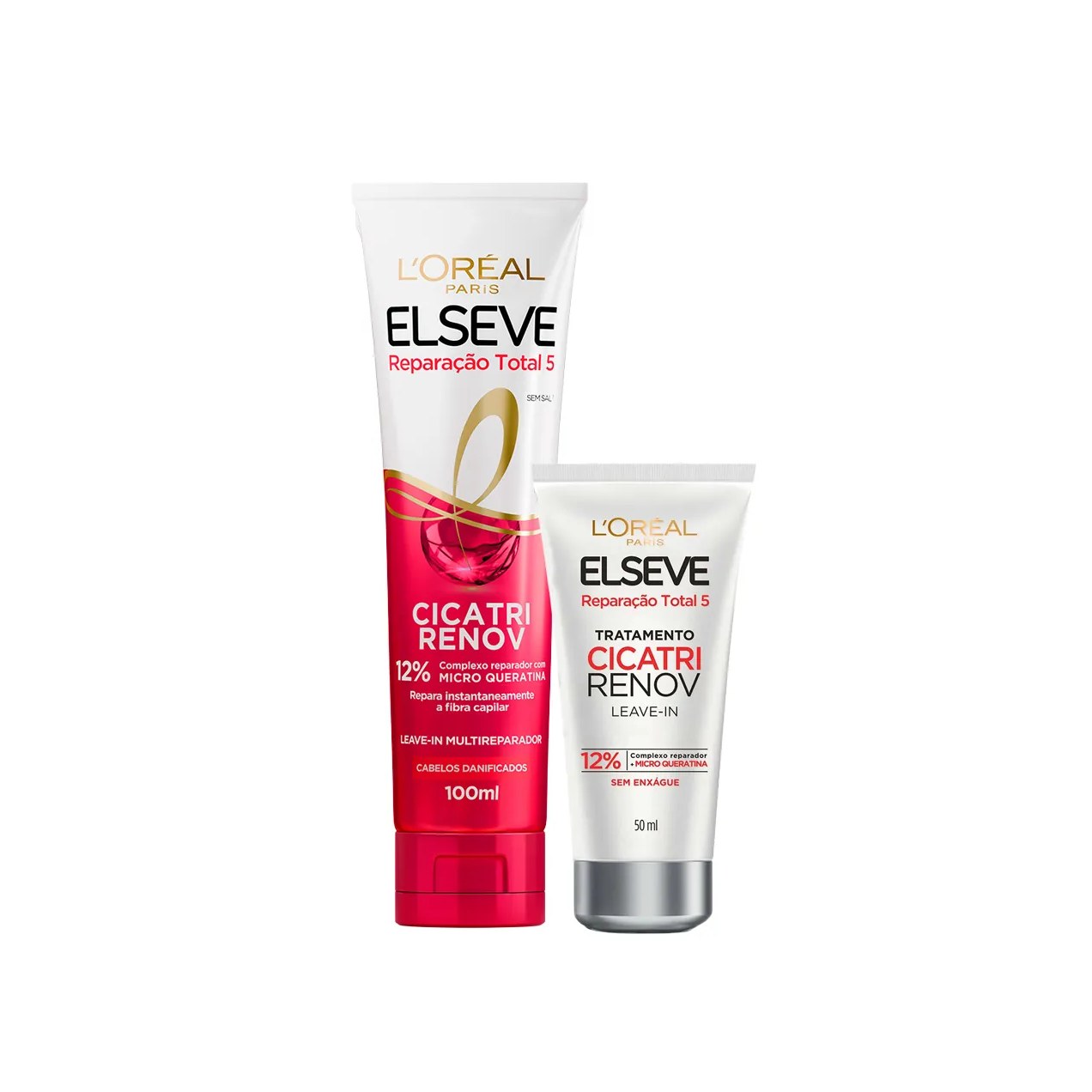 Kit L’Oréal Paris Elseve Cicatri Renov Leave-in Multifuncional 100ml + Tratamento Leave-in 50ml
