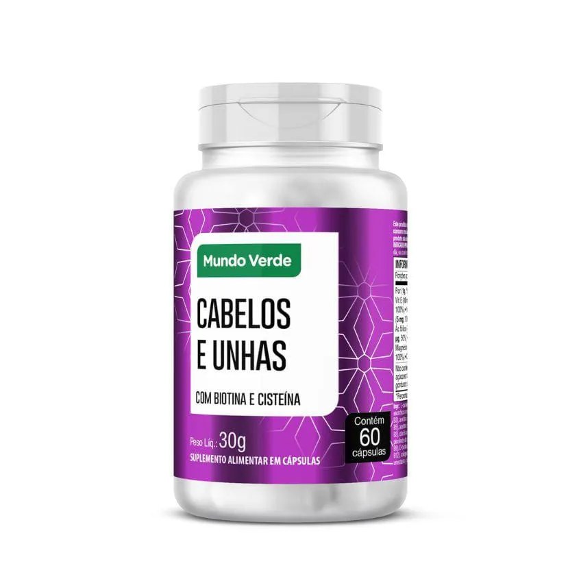 Cabelos e Unhas Mundo Verde 60 cápsulas