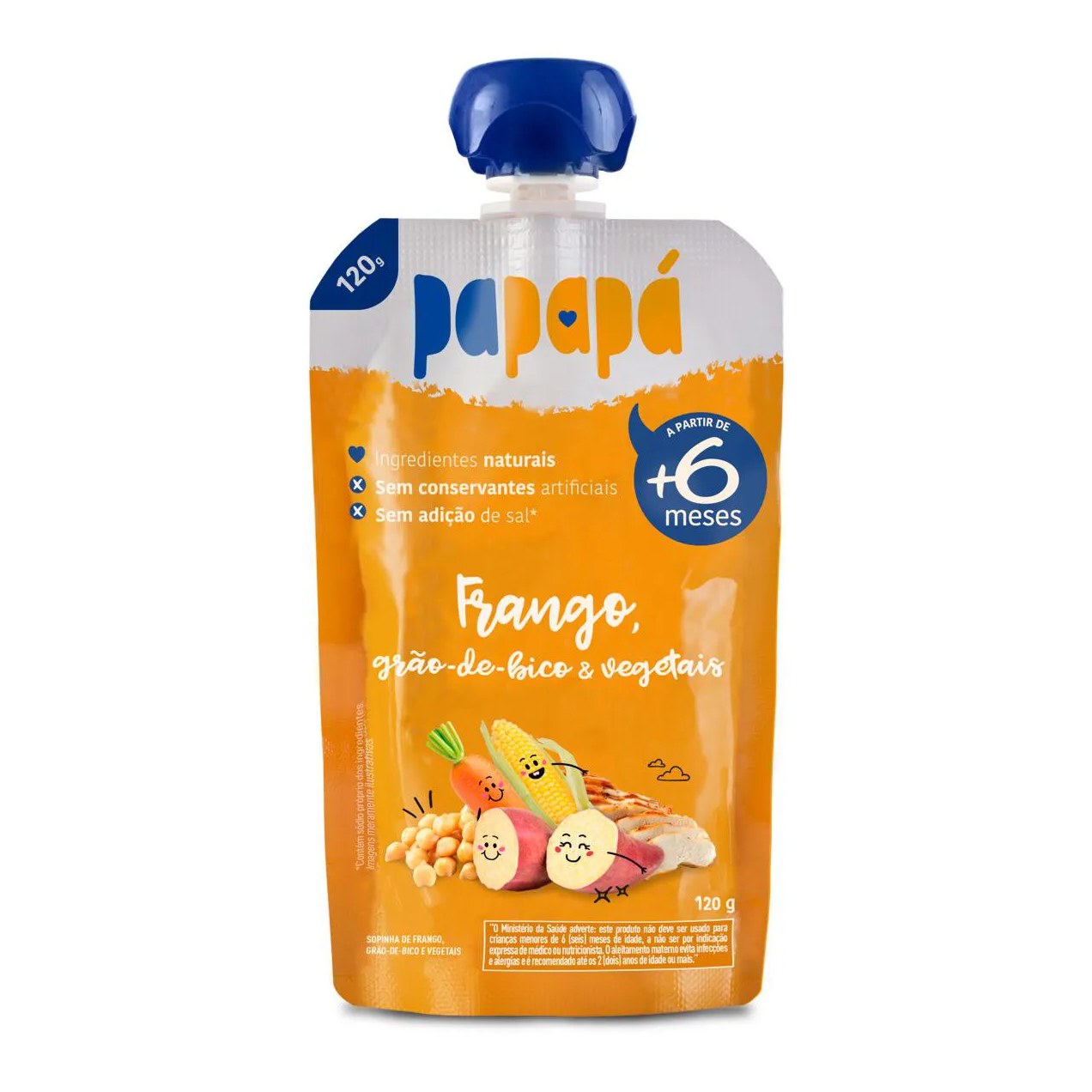 Sopinha Papapá Frango, Grão-de-Bico e Vegetais 6+ Meses 120g