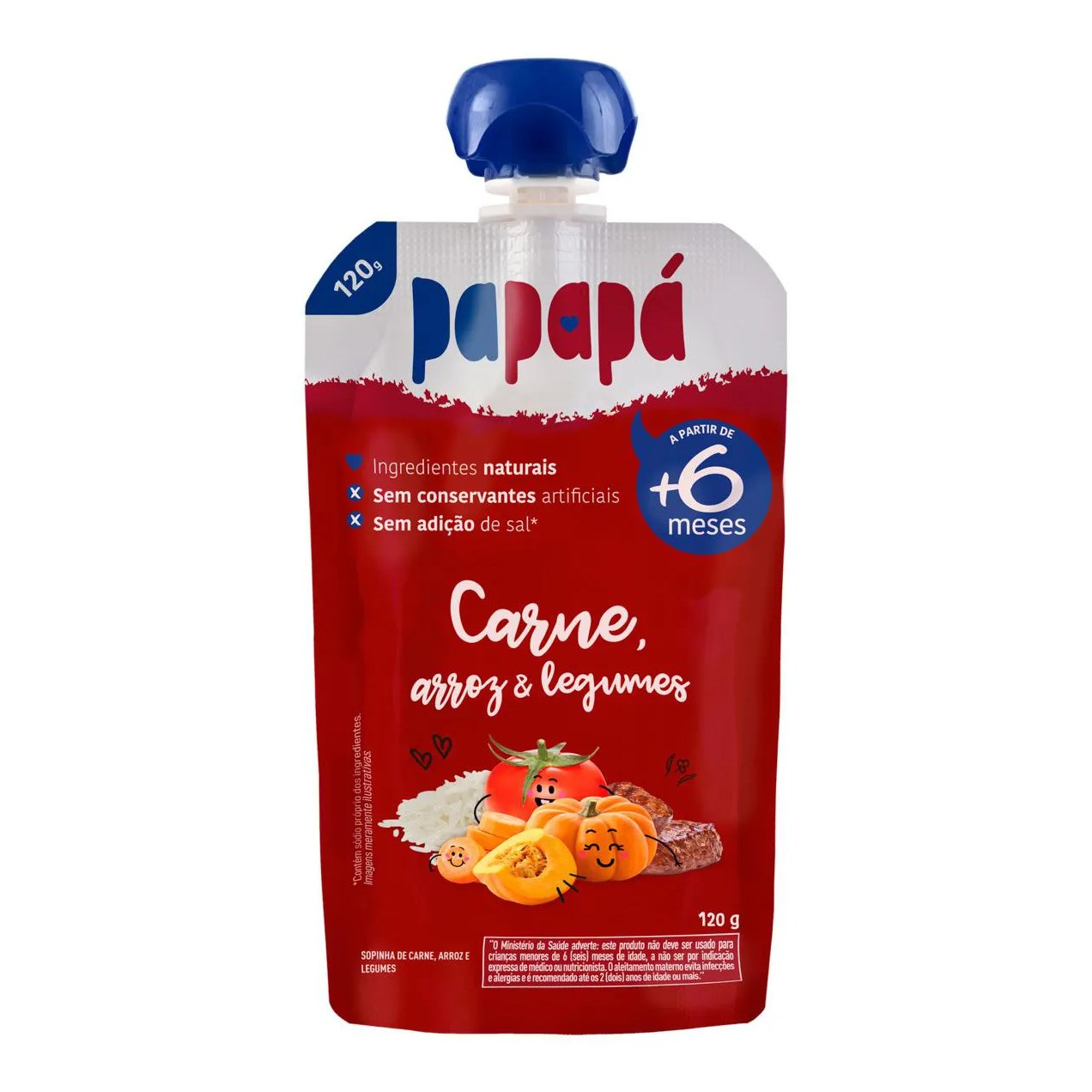 Sopinha Papapá Carne, Arroz e Legumes 6+ Meses 120g