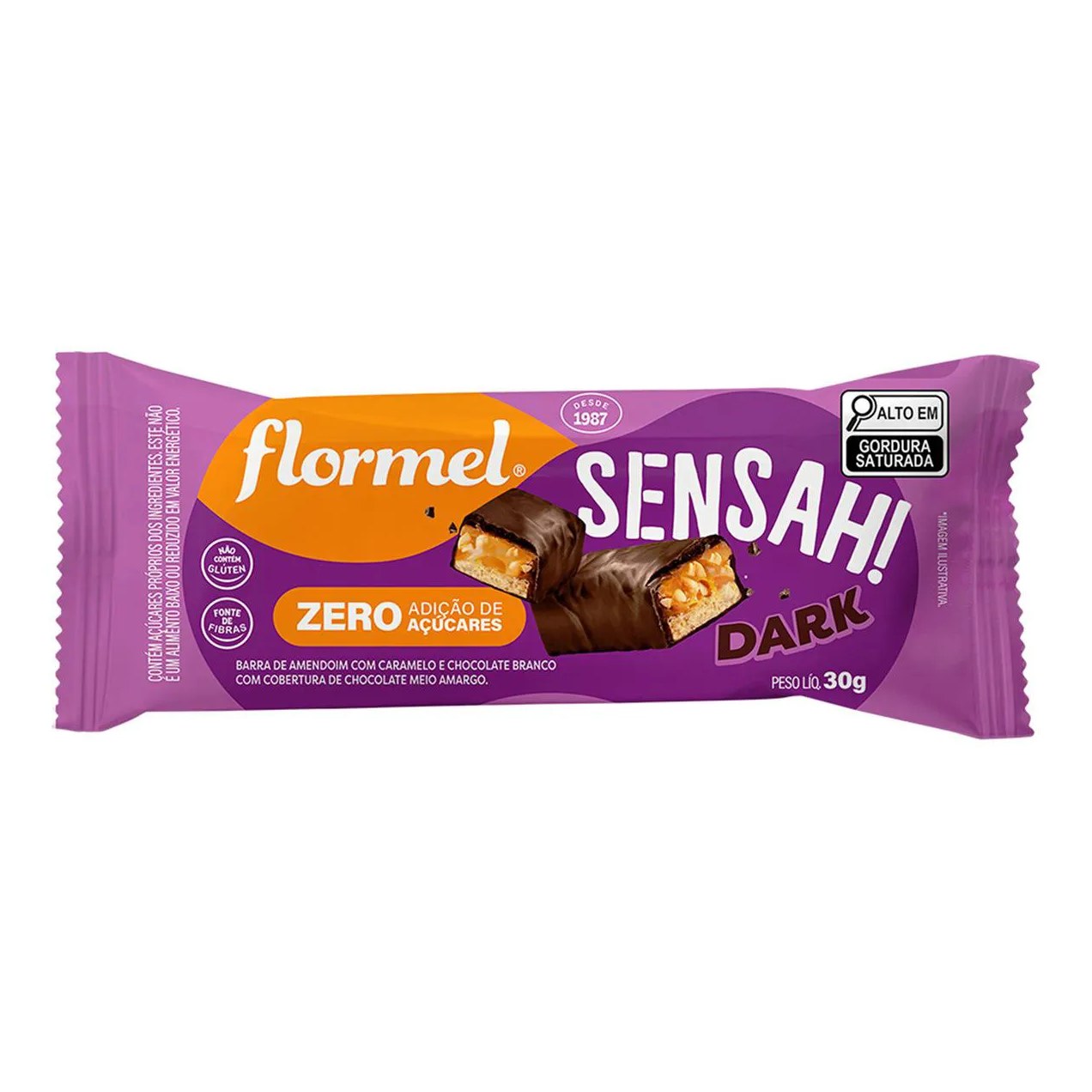 Barra de Chocolate Flormel Sensah Dark 30g