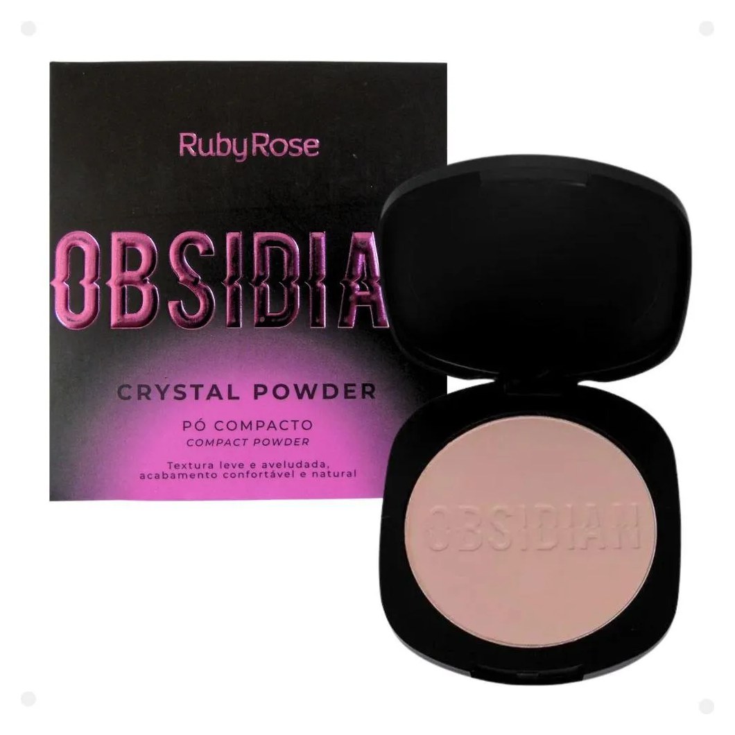 Pó Compacto Ruby Rose Obsidian Crystal Powder Pc20 9,6g