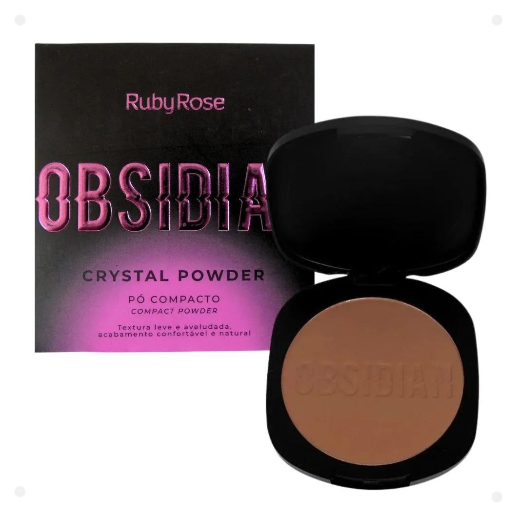 Pó Compacto Ruby Rose Obsidian Crystal Powder Pc17 9,6g