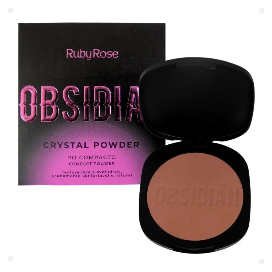 Pó Compacto Ruby Rose Obsidian Crystal Powder Pc45 9,6g
