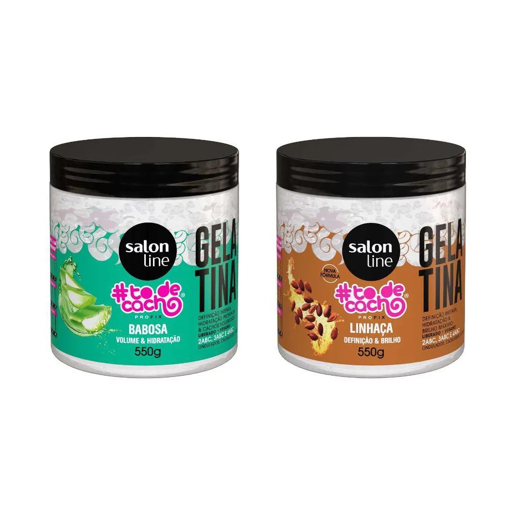 Kit Gelatina Babosa Gelatina Linhaça Todecacho Salon Line