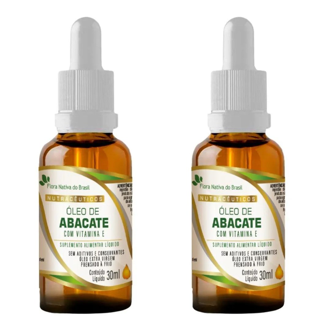 Kit 2x Óleo de Abacate com Vitamina e em Gotas 30ml – Flora Nativa