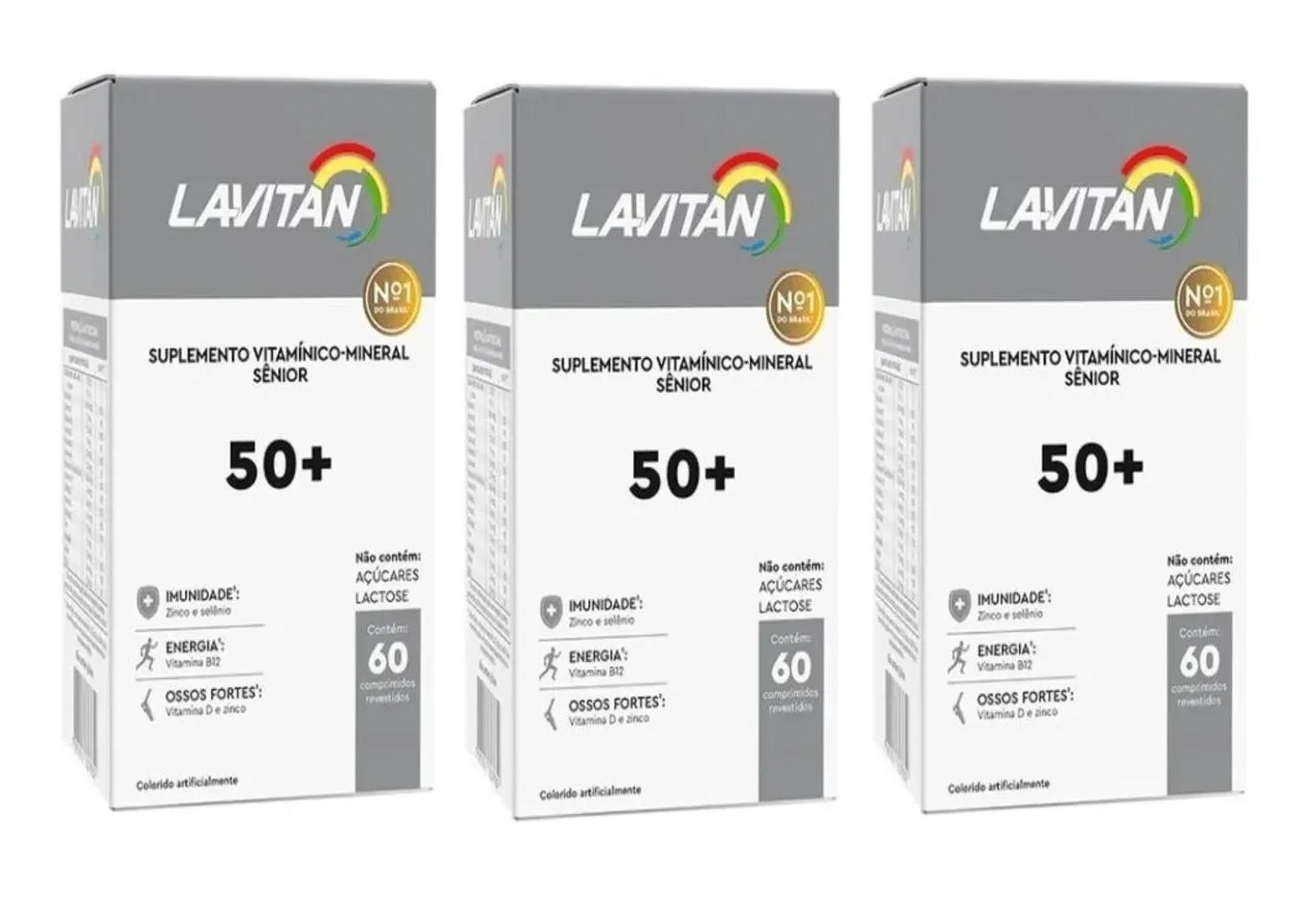 Kit com 3 Suplemento Lavitan 50+ Sênior 60 cápsulas - Cimed