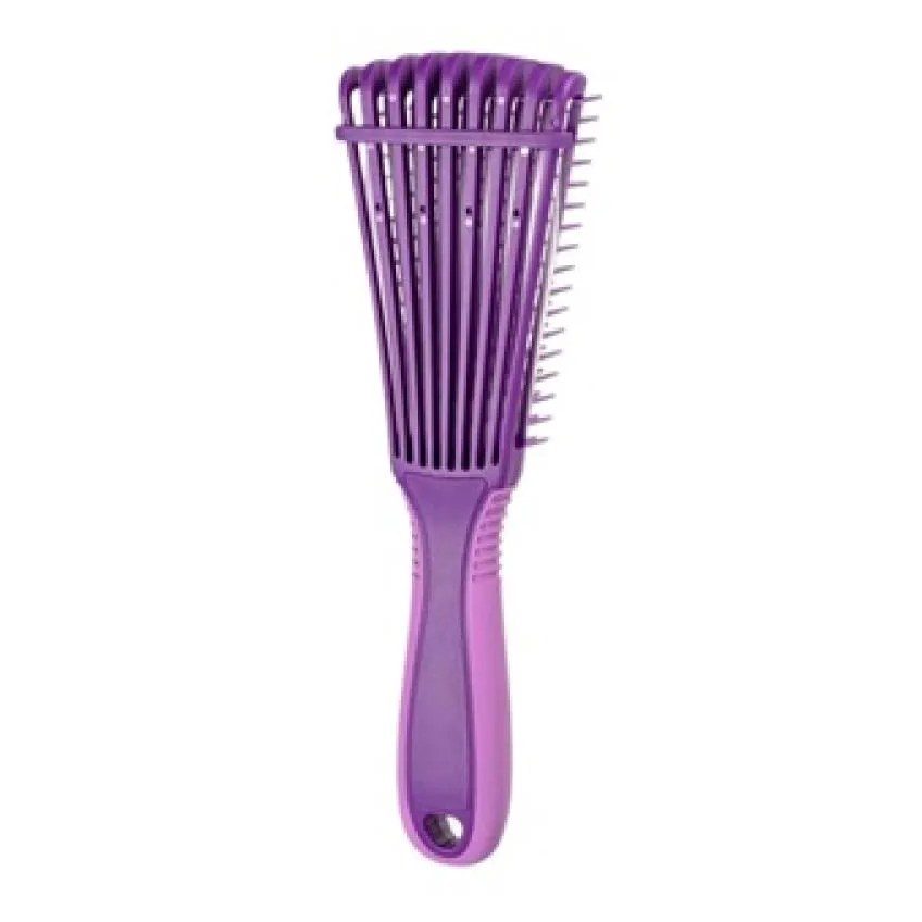 ESCOVA POLVO WONDER CURLY PROFISSIONAL CABO ANTIDESLIZANTE FITAGEM E CACHOS PRO ART OFICIAL - ROXA