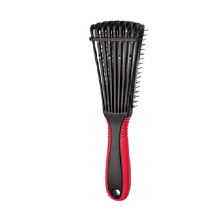 ESCOVA POLVO WONDER CURLY PROFISSIONAL CABO ANTIDESLIZANTE FITAGEM E CACHOS PRO ART OFICIAL - PRETA E VERMELHO