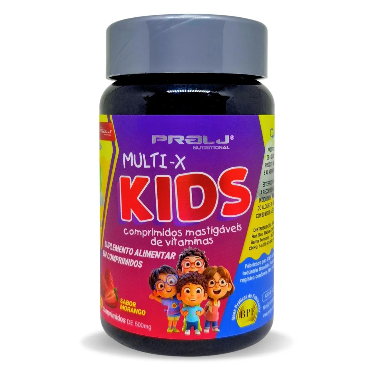 Multi-X Kids 60 comprimidos Mastigáveis Sabor Morango | Multivitamínico Infantil