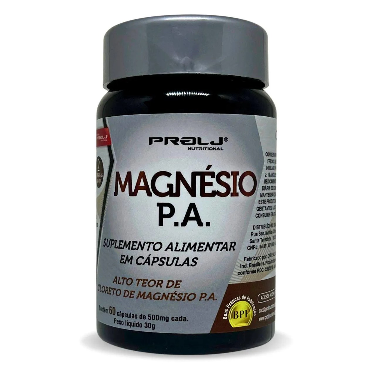 Magnésio Pa Cloreto de Magnésio 260Mg 60 cápsulas Prolj Nutritional