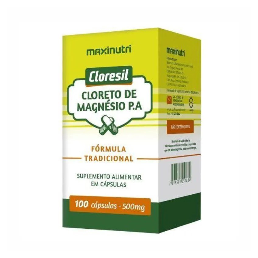 Cloresil Cloreto de Magnésio 500mg 100 cápsulas Maxin