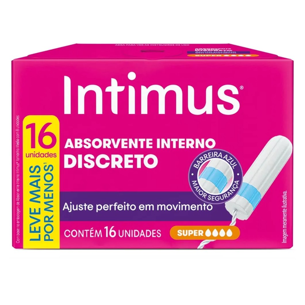 Absorvente Interno Intimus Discreto Super 16 Unidades