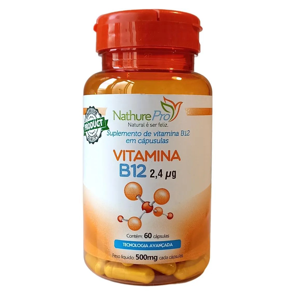 Vitamina B12 (cianocobalamina) 60 Cápsulas 500mg