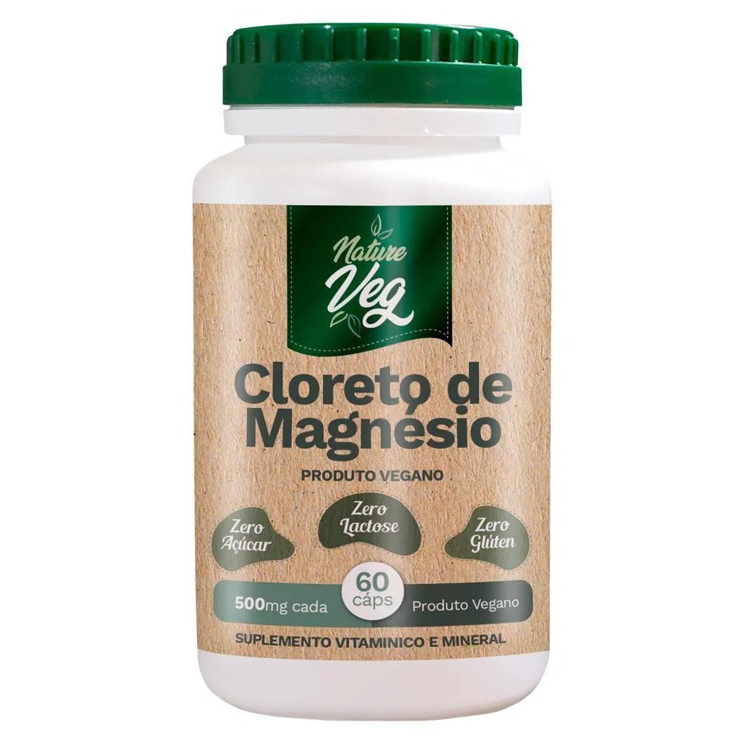 CLORETO DE MAGNéSIO (PRODUTO VEGANO) 60 CáPSULAS 500MG