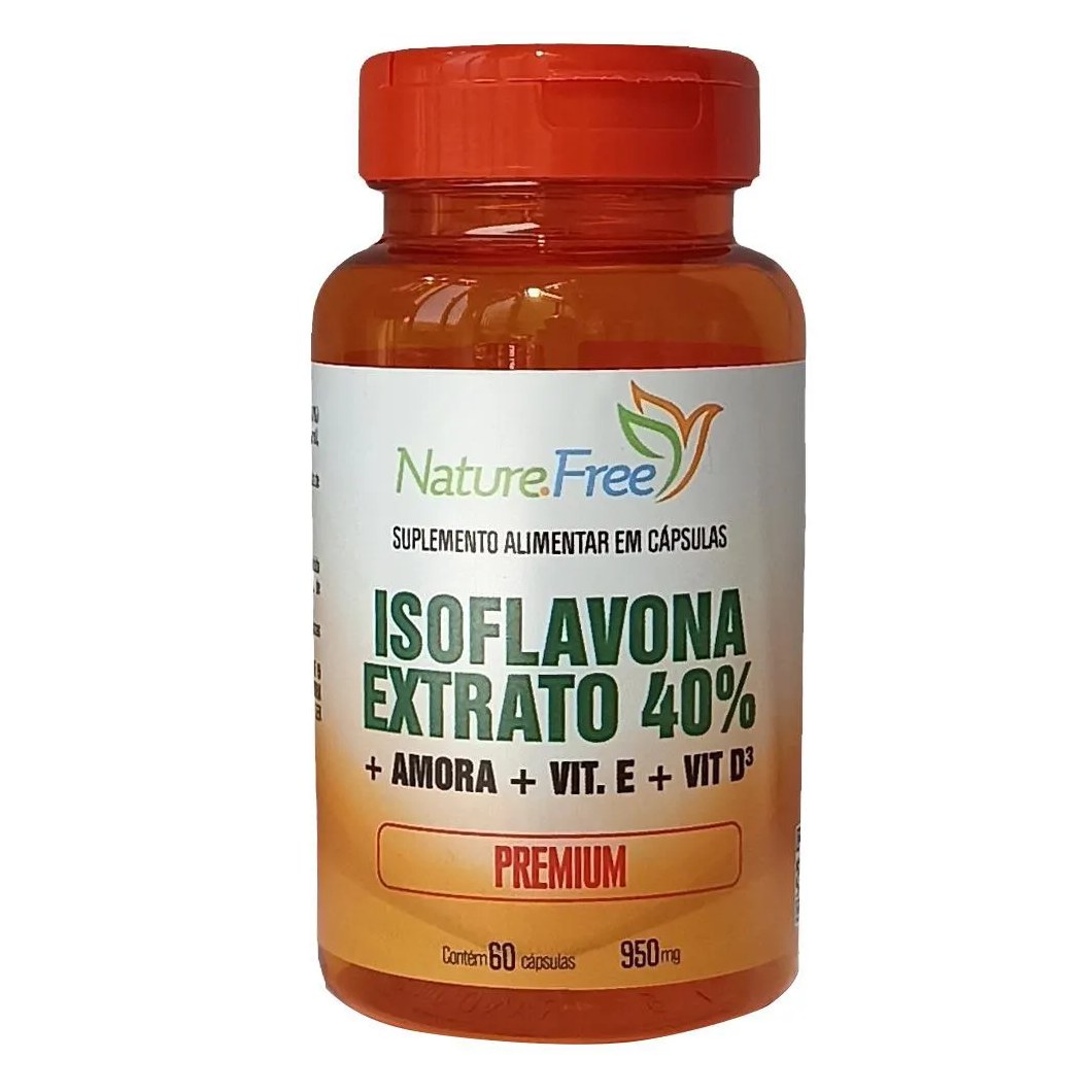 ISOFLAVONA EXTRATO 40% + AMORA + VIT. E + VIT. D³ 60 CáPSULAS 950MG