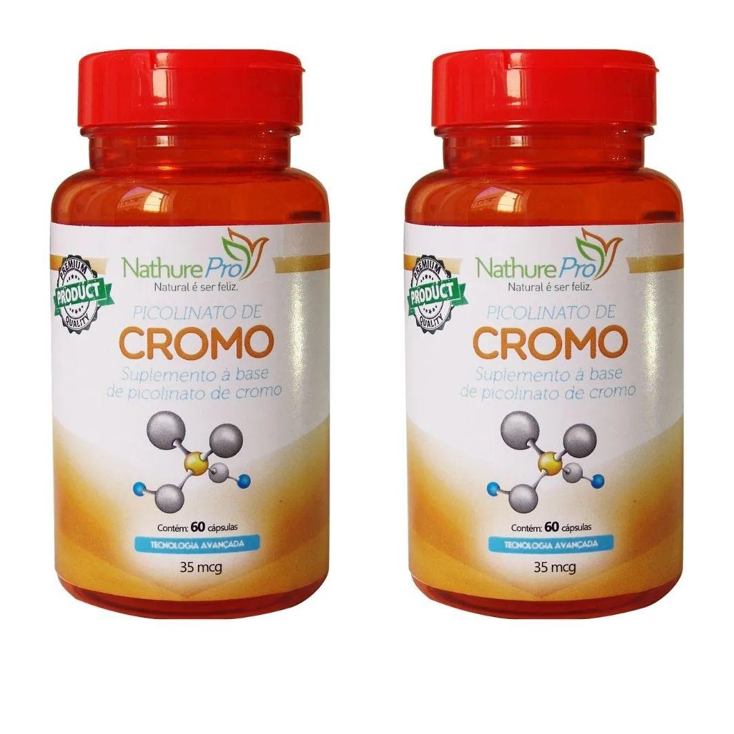 Kit 2 Picolinato de Cromo 60 Cápsulas 35mcg