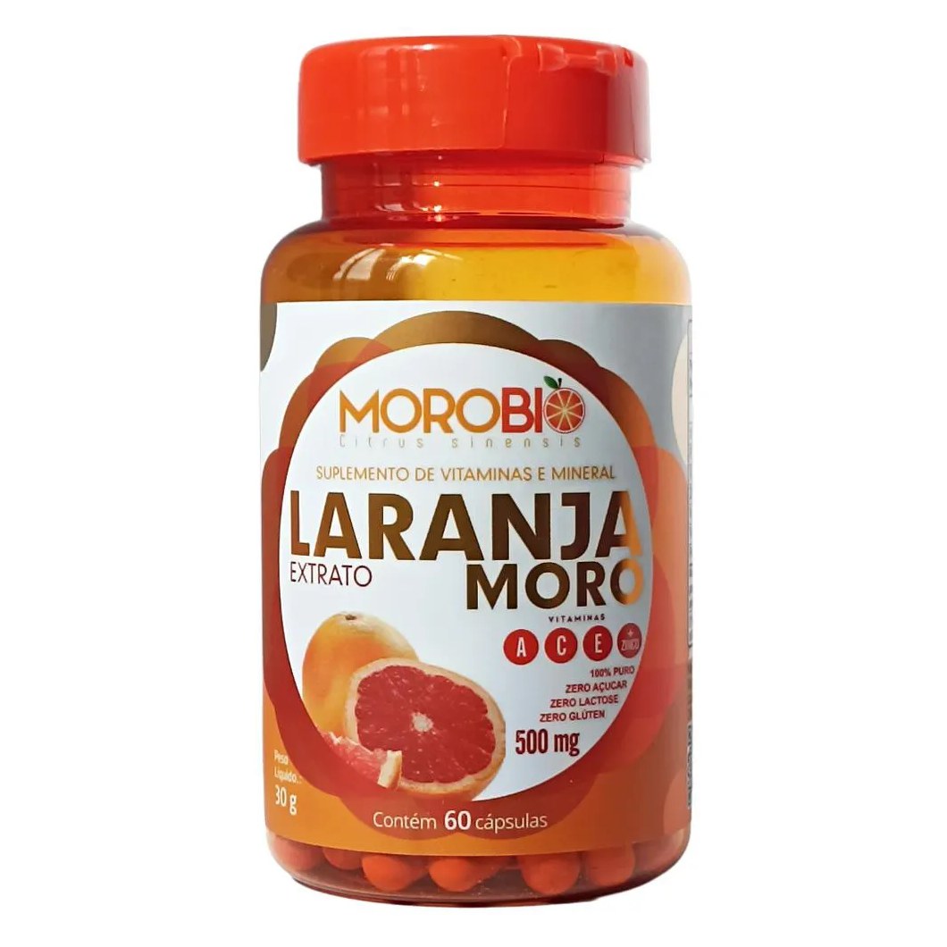 Morobio Extrato de Laranja Moro 60 Cápsulas 500mg