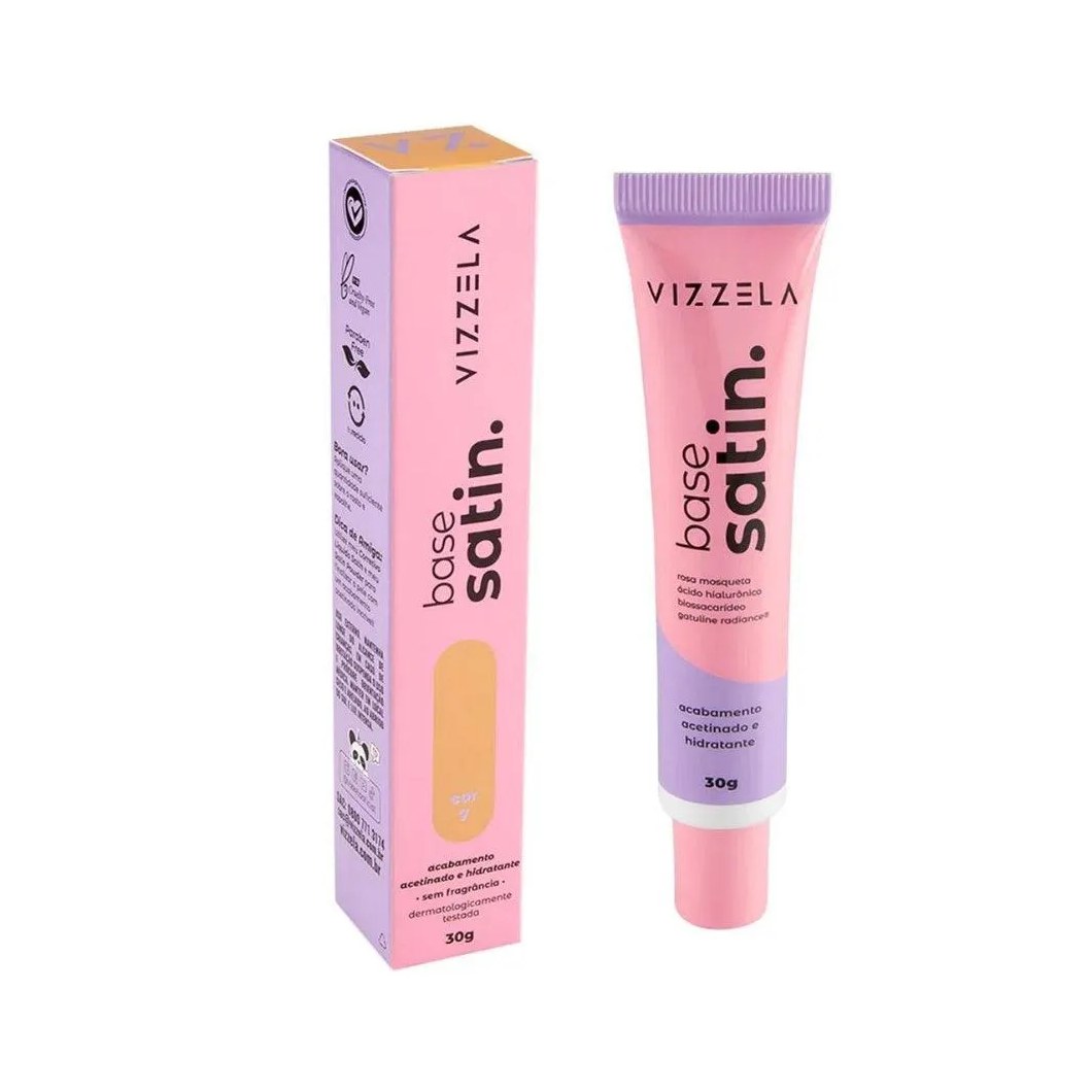 Base Facial Líquida Vizzela Satin Cor 07 30gr