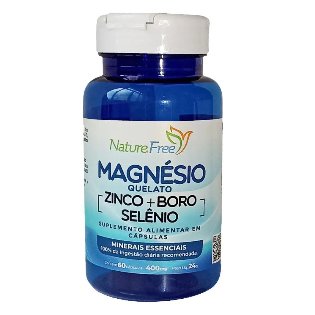 Magnésio Quelato Zinco + Boro + Selênio 60 Cápsulas