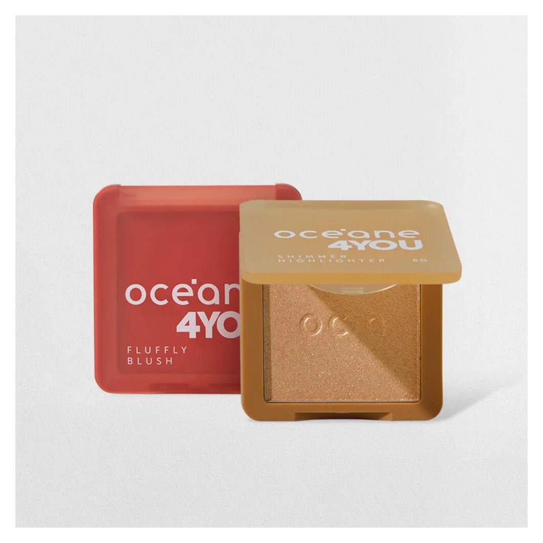 Kit Blush Cremoso Coral + Iluminador Facial Dourado 4you (2 Produtos)