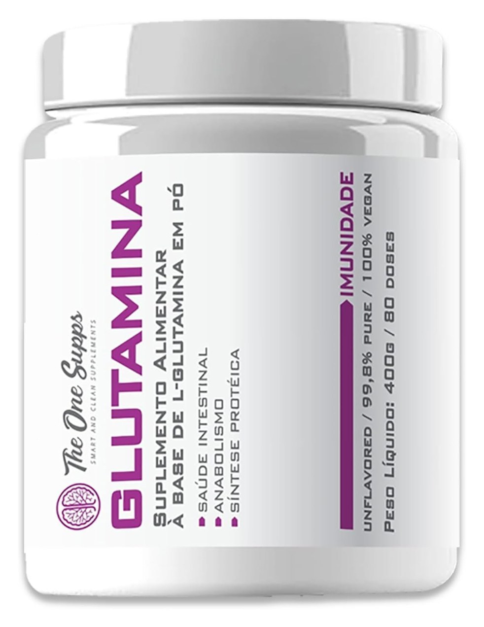 Glutamina Pura 400g Vegan (L-Glutamina) – 80 doses – The One Supps