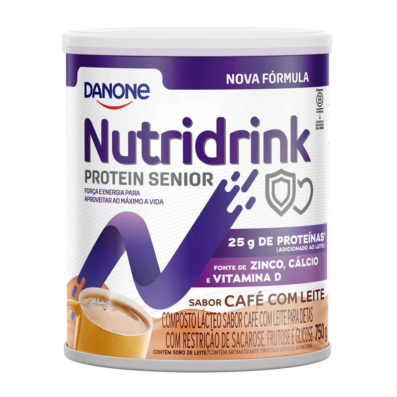 Suplemento Alimentar Nutridrink Protein Senior Pó sabor Café com Leite 750g