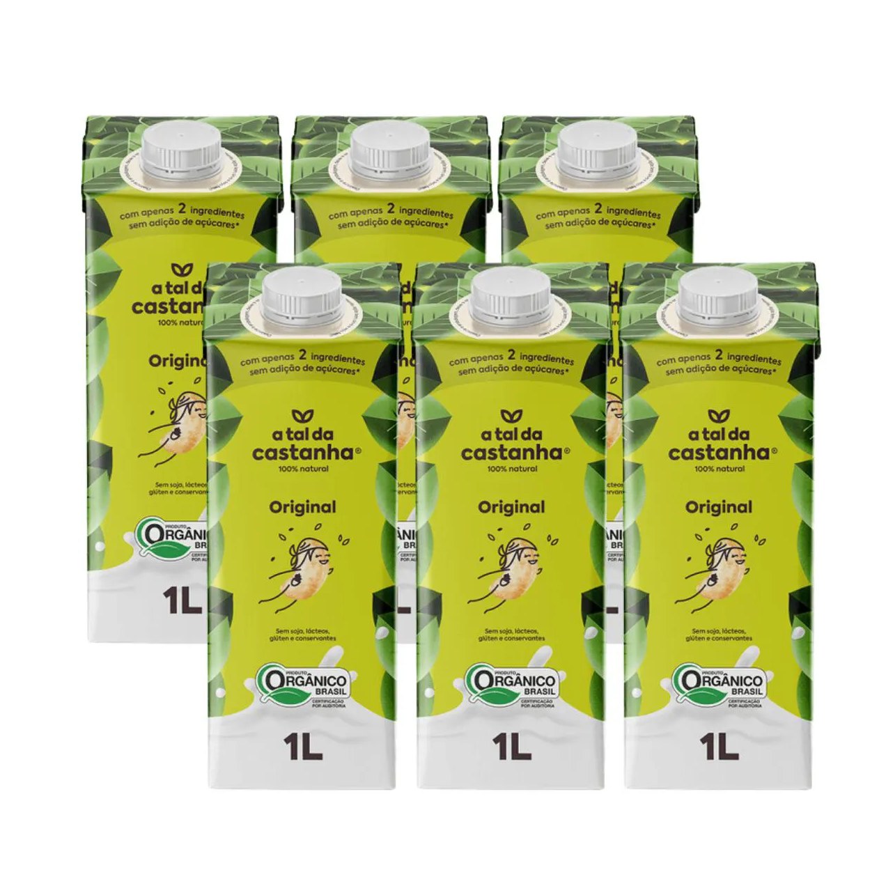6x Bebida Vegetal Original Orgânico a Tal da Castanha 1 Litro
