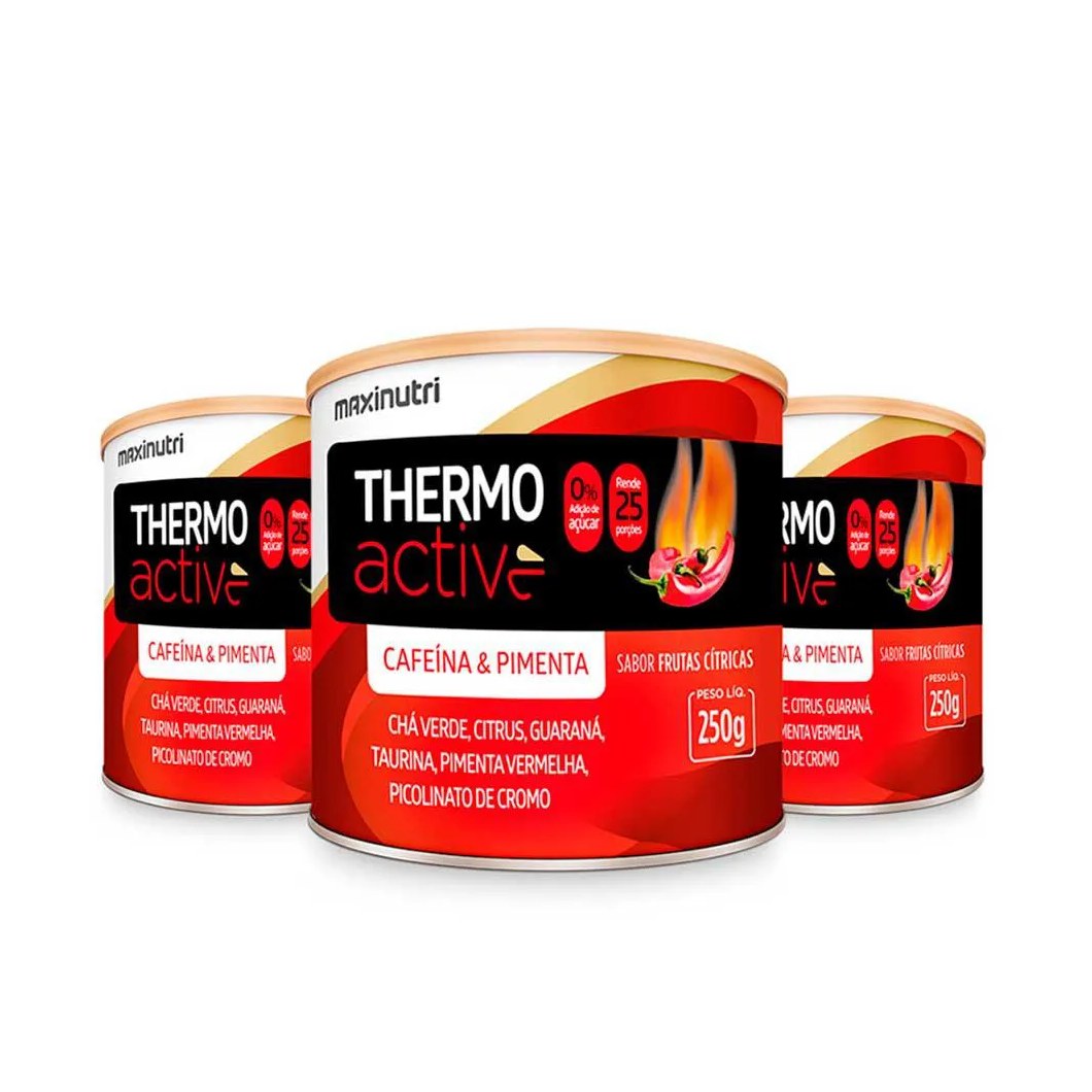 Kit 3 Thermo Active Lata 250g Frutas Cítricas Maxinutri