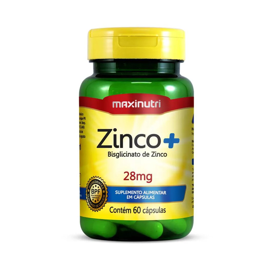 Zinco+ 28mg com 60 Capsulas Maxinutri