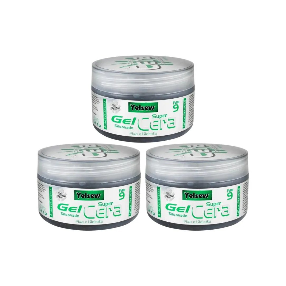 Gel Cera Fixador Yelsew Super Cera 240g - Kit C / 3un