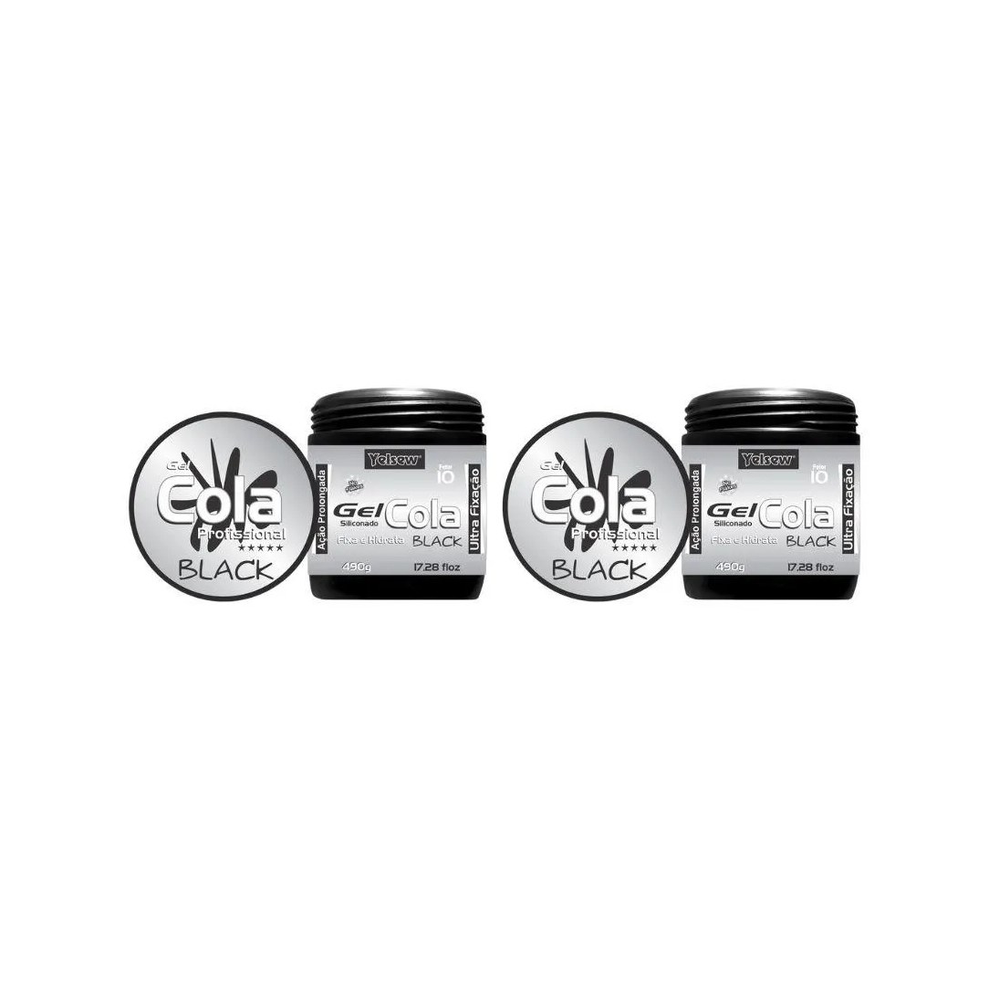Gel Cola Fixador Yelsew Black 490g - Kit C / 2un