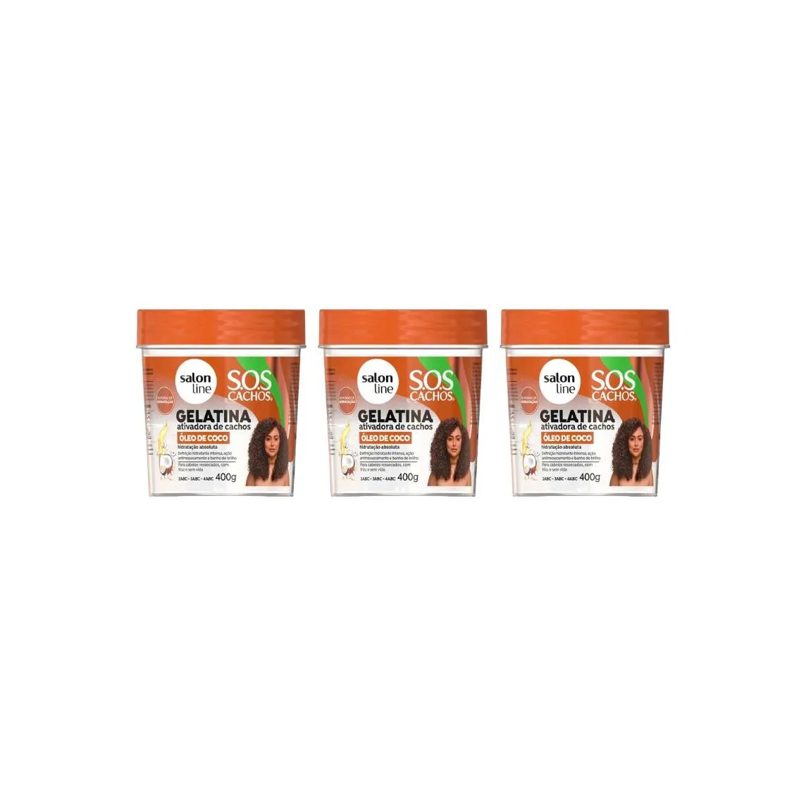 GELATINA CAPILAR SALON LINE 400G SOS CACHOS OLEO COCO - 3UN