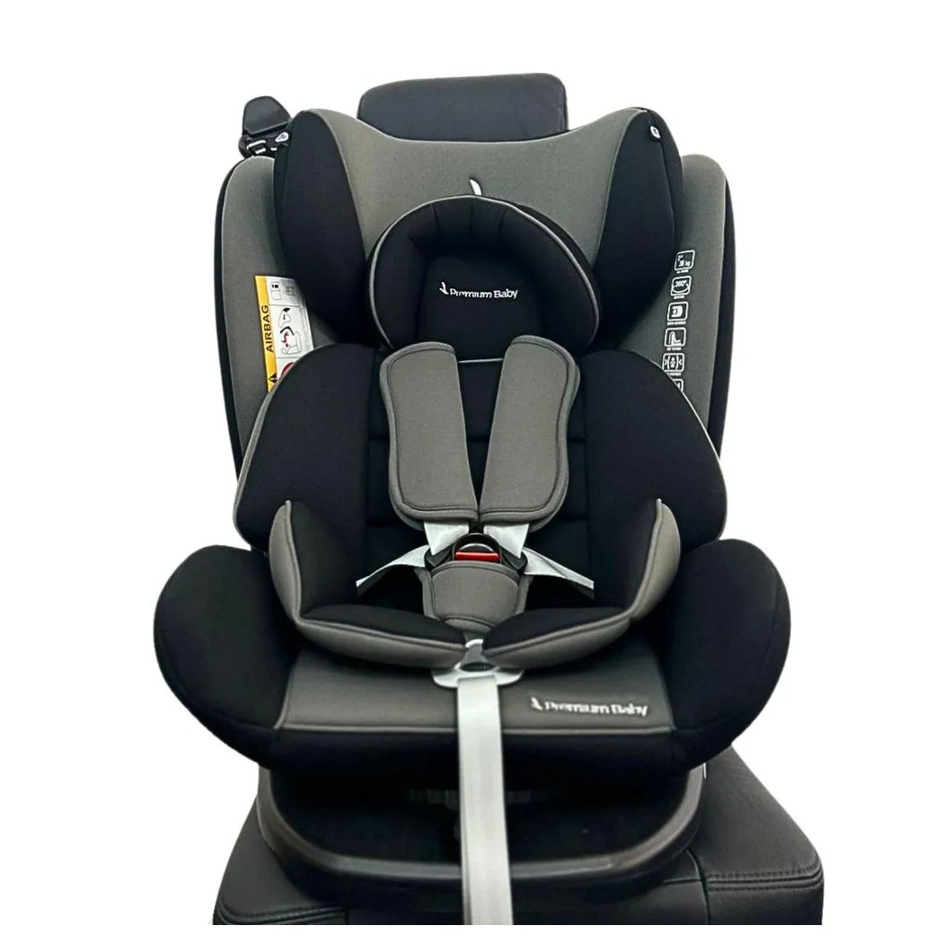 Cadeirinha para Carro Murphy Lux 360º Preta e Cinza Premium Baby