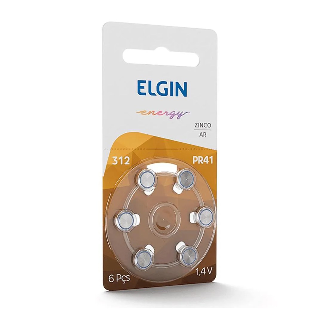 Bateria para Aparelhos Auditivos Pr41 6un Elgin