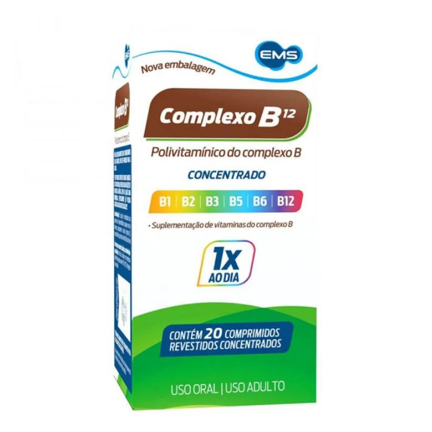 Suplemento Vitamínico Complexo B12 Ems com 20 comprimidos