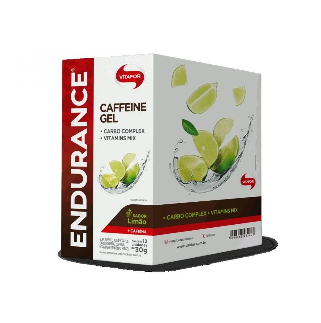 Endurance Caffeine Gel (360g - 12 Saches) - Sabor: Limão