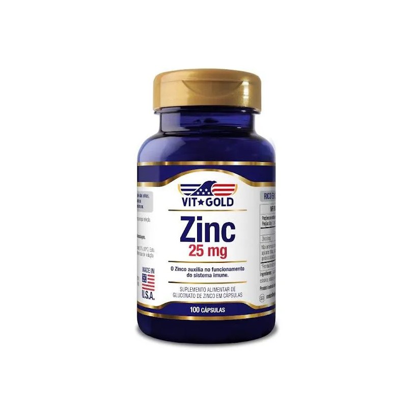 Zinco 25 Mg Vitgold 100 cápsulas