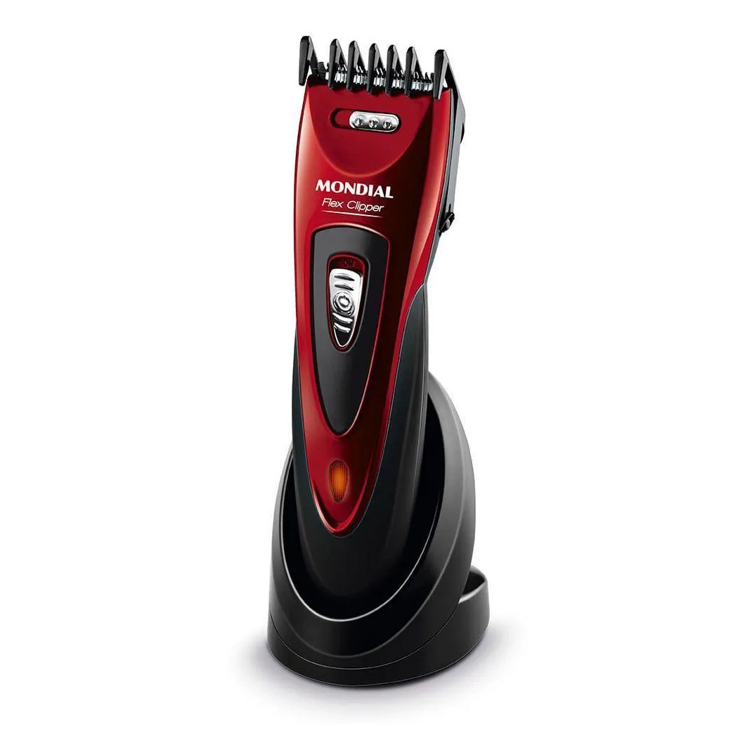 Cortador de Cabelos Mondial Flex Clipper Cr-04 Cortador Cabelo-biv-vermelho/preto Bivolt