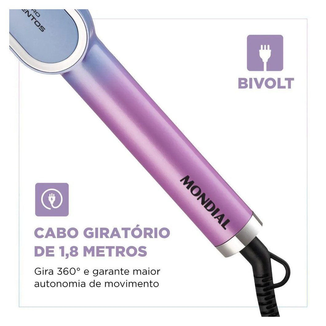 Escova Alisadora Qu4tro Elementos By Juliette Mondial Bivolt