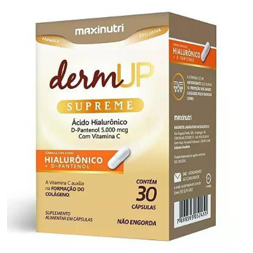 Kit 2x Dermup Supreme D Pantenol e Ácido Hialurônico C 30 Cáps Maxinutri
